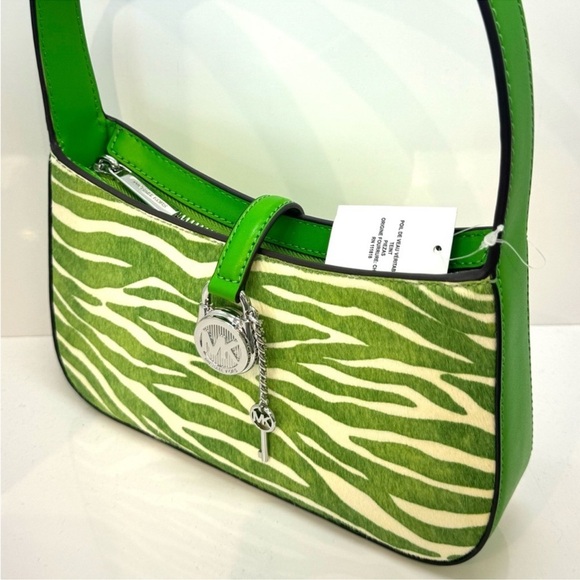 Michael Kors Lyra Small Zebra Print Calf Hair Pochette - Picture 7 of 9